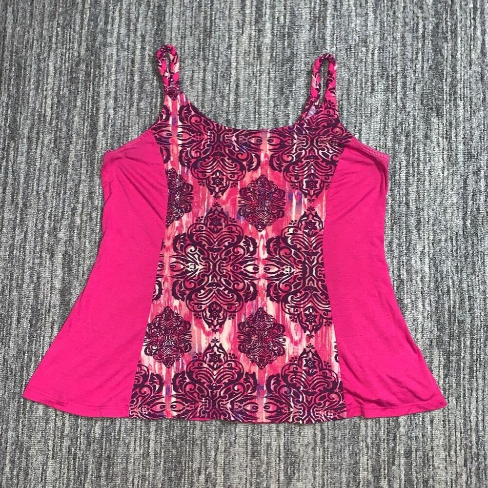 Vintage 90s Faded Glory Women's‎ Size Medium Pink Sleeveless Blouse Top Stretch